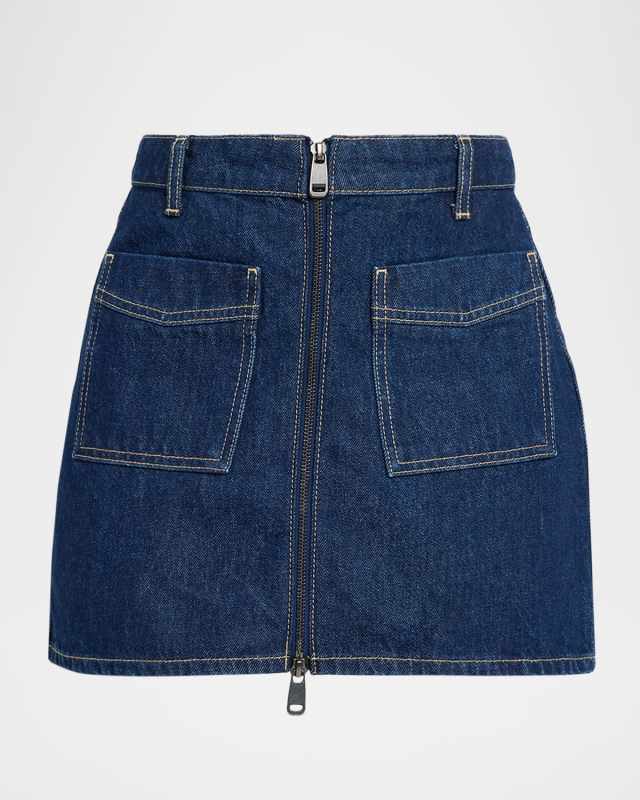 Fallbrook Zipped Denim Mini Skirt